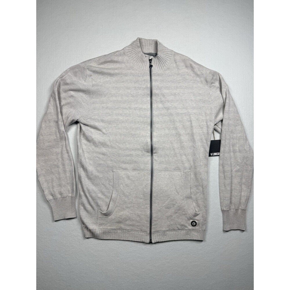 LinkSoul John Ashworth Full Zip Sweater Jacket Natural Heather Men’s Large NWT